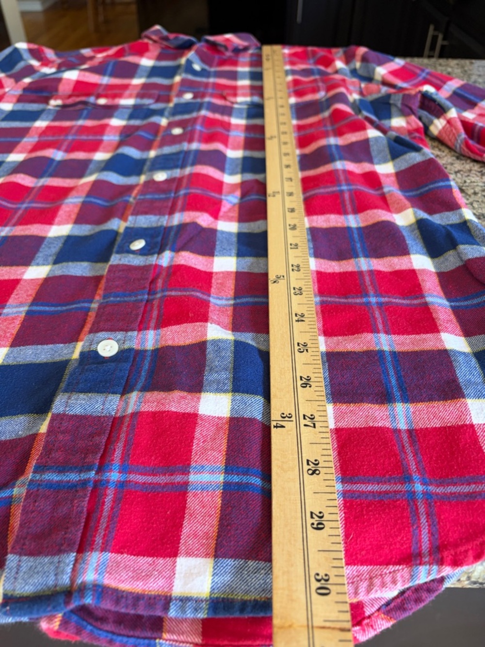 Old Navy Red and Blue Plaid Button-Down Shirt - Picture 4 of 4